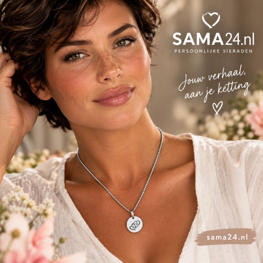 Ketting met hartjes zilver kleurig