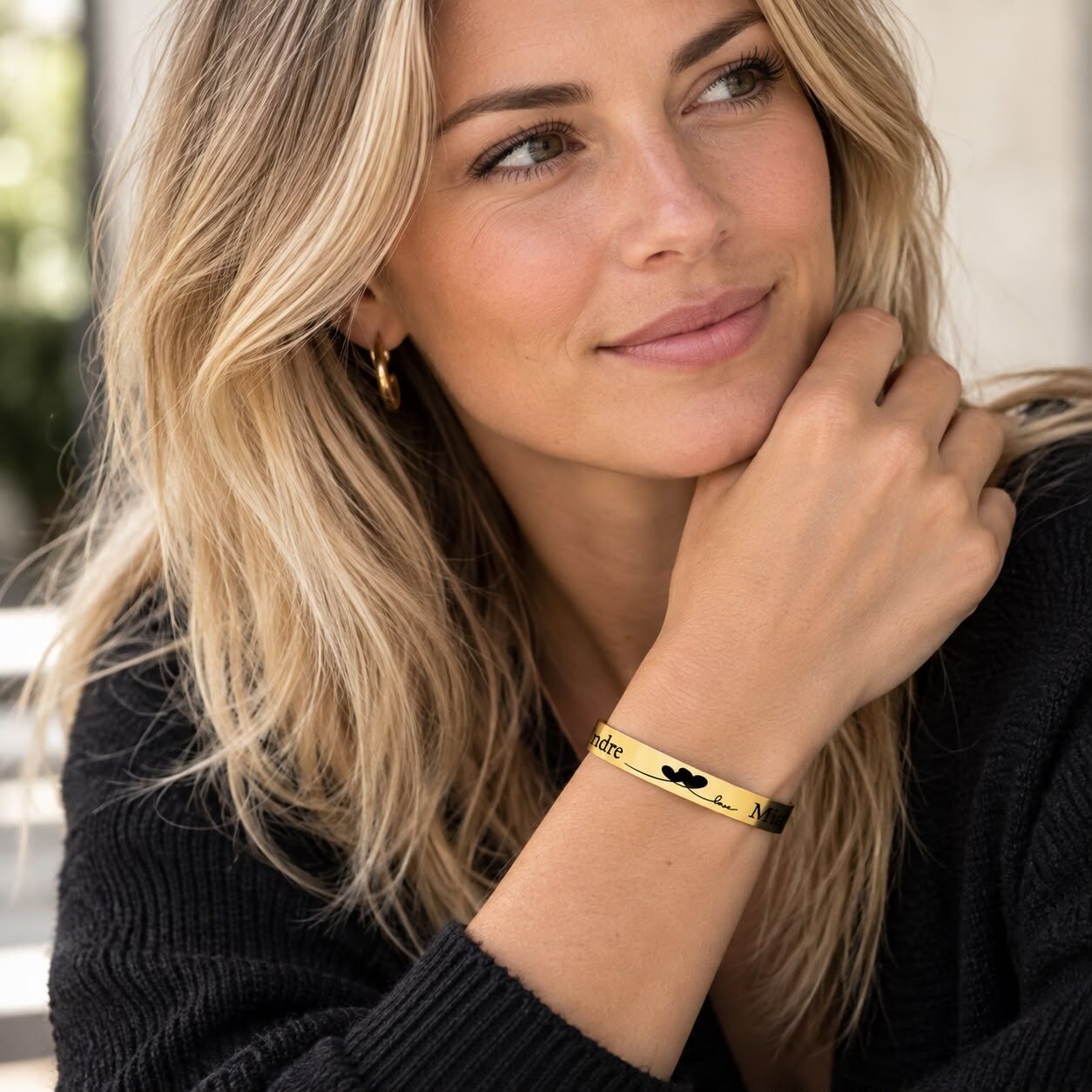Liefdes armband met namen Titanium graveren