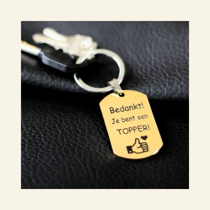 Have a Keychain Made - Design your Own Custom Titanium Keychain Engraved Gold-Colored