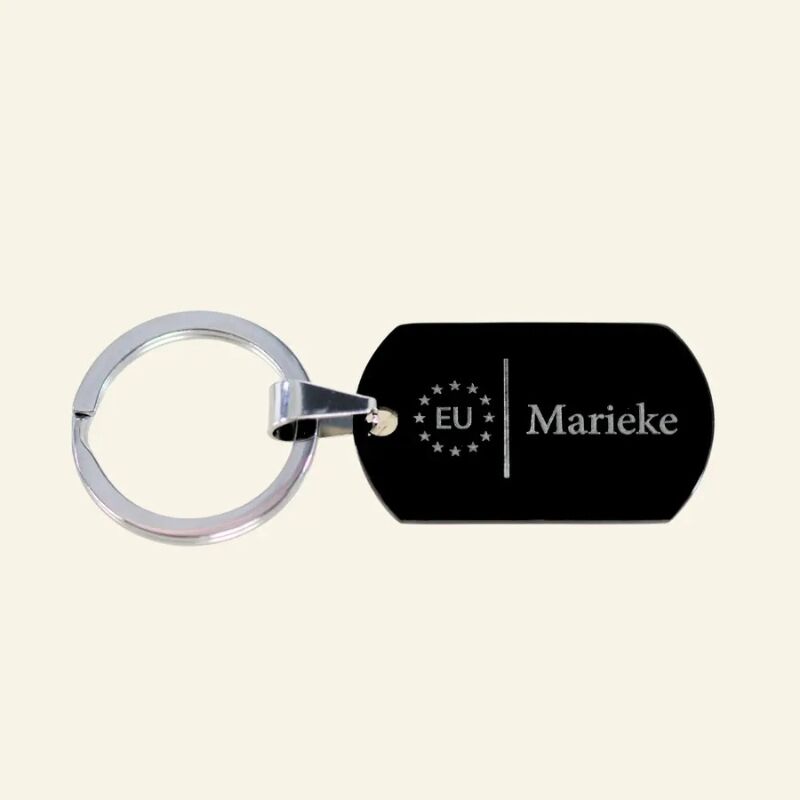 Keychain with Name Titanium Black