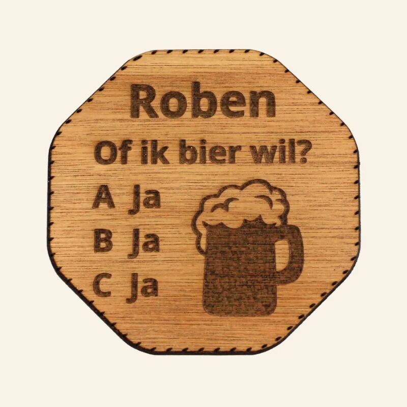 Coaster with Engraved Name - 5 Pieces