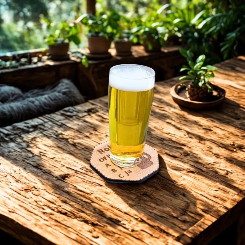 Coaster with Engraved Name - 5 Pieces