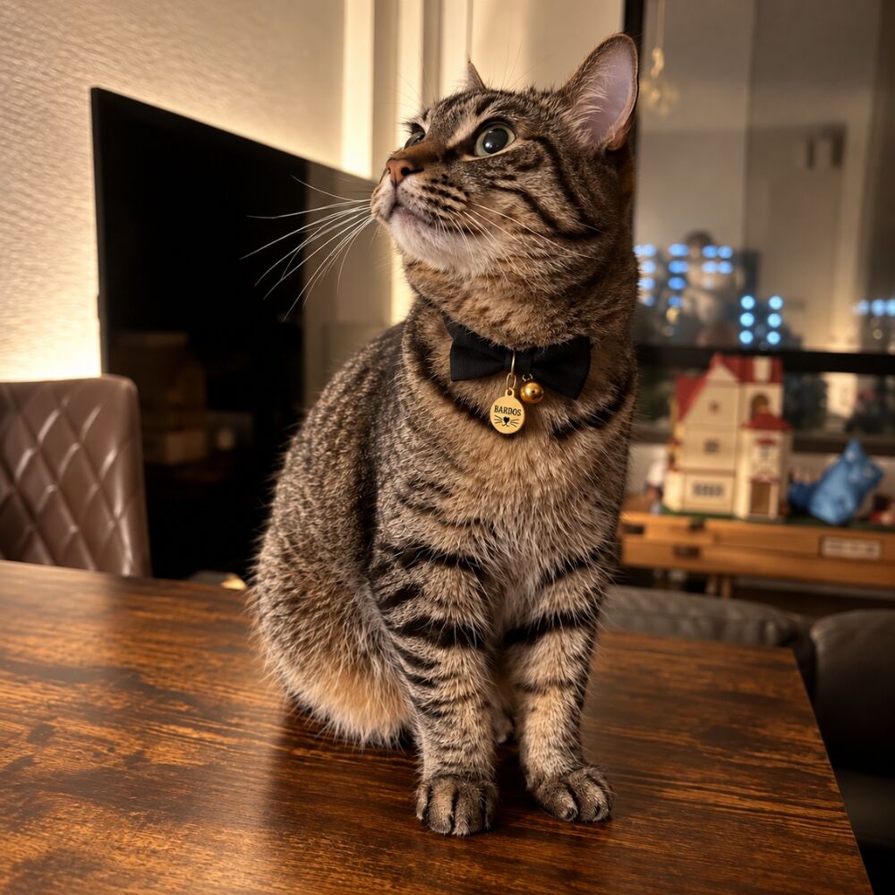 Cat tag with cord