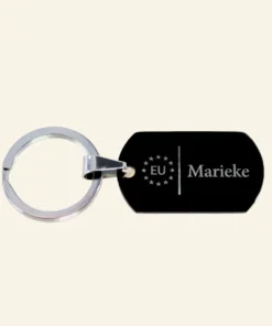 Sleutelhanger met naam Titanium zwart