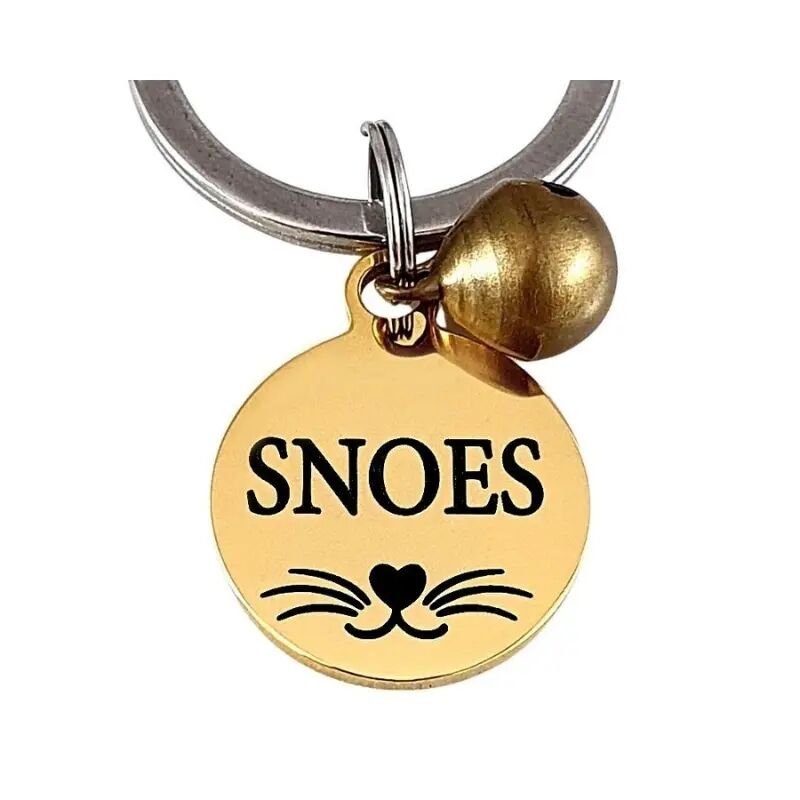 Médaille chat avec clochette. médaille pour petit chien or