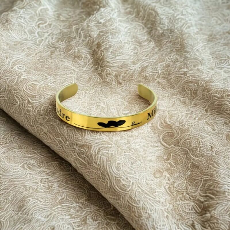 Bracelet d'amour avec noms Gravure en titane