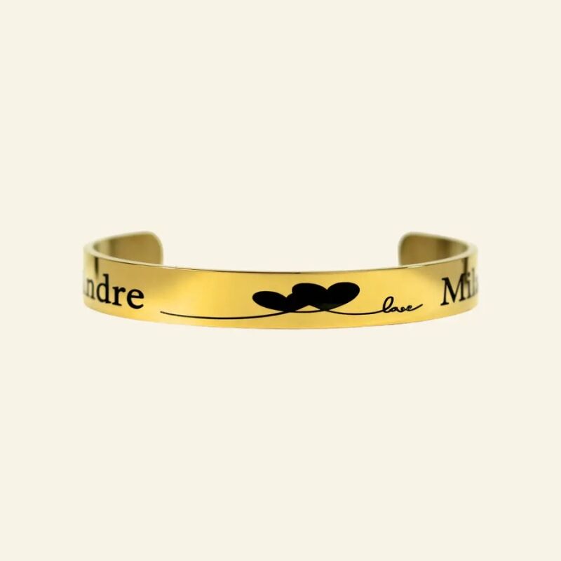 Bracelet d'amour avec noms Gravure en titane