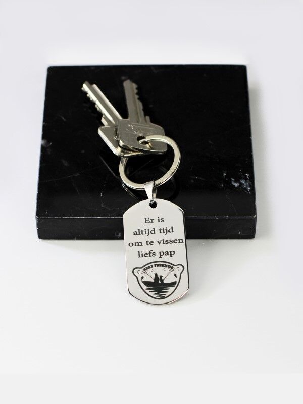 Sleutelhanger ontwerpen - Sleutelhanger ID TAG Titanium - Sleutelhanger laten graveren zilver