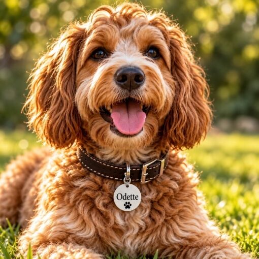chapa para perro con huella