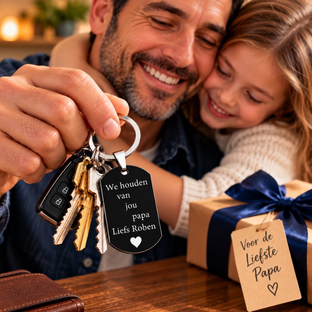 Llavero padre Llavero grabado con texto propio para padre papá hijo hija