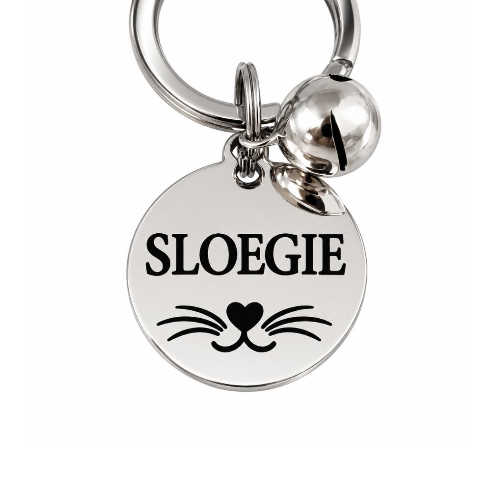 Katzenmarke mit Glöckchen Marke für kleine Hunde Silber