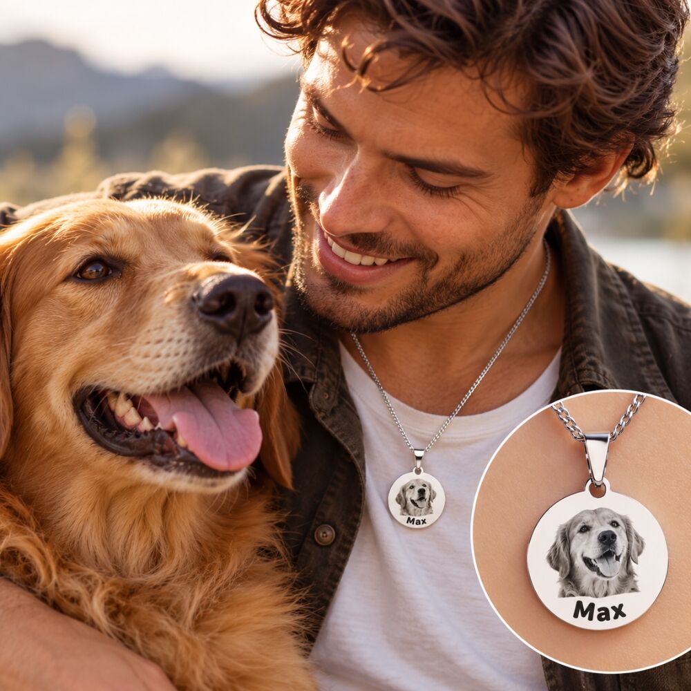 Collar con foto de mascota perro o gato grabado
