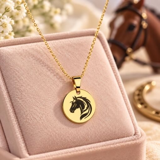 Kinderketting met letter en afbeelding graveren goud kleur