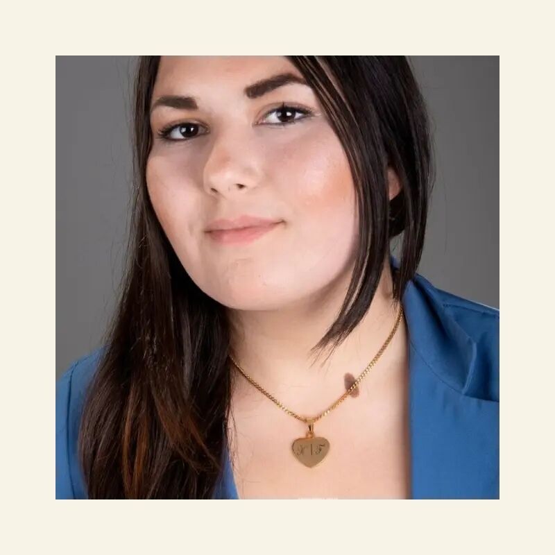 Ketting initialen goud kleurig Ketting met hartje 2 initialen graveren hartje met ketting |