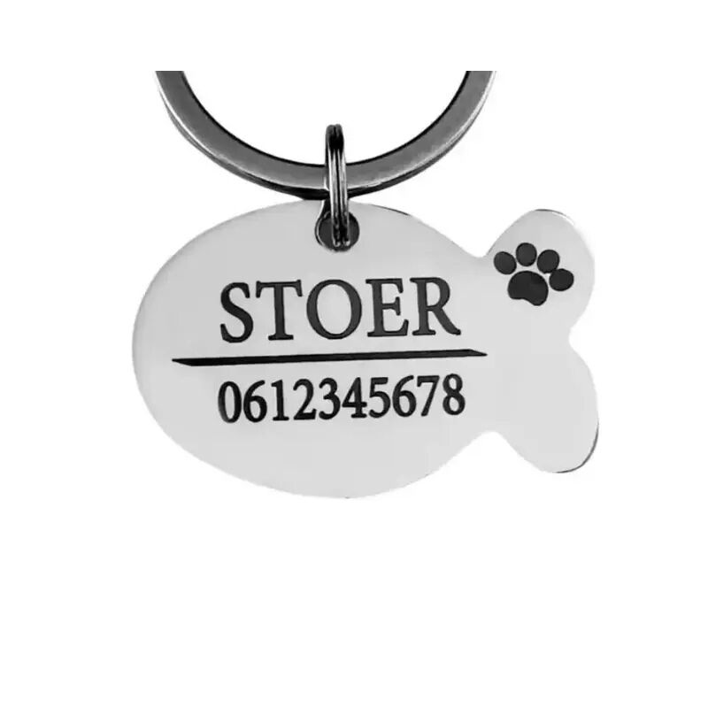 Pide placa animal perro y gato con nombre y número de teléfono grabados en plata