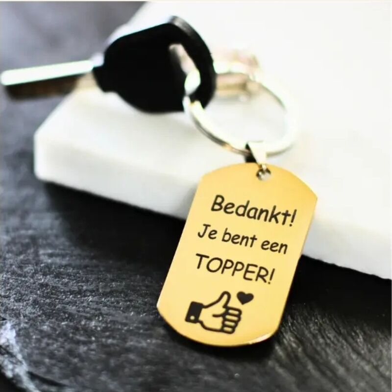 Have a Keychain Made - Design your Own Custom Titanium Keychain Engraved Gold-Colored