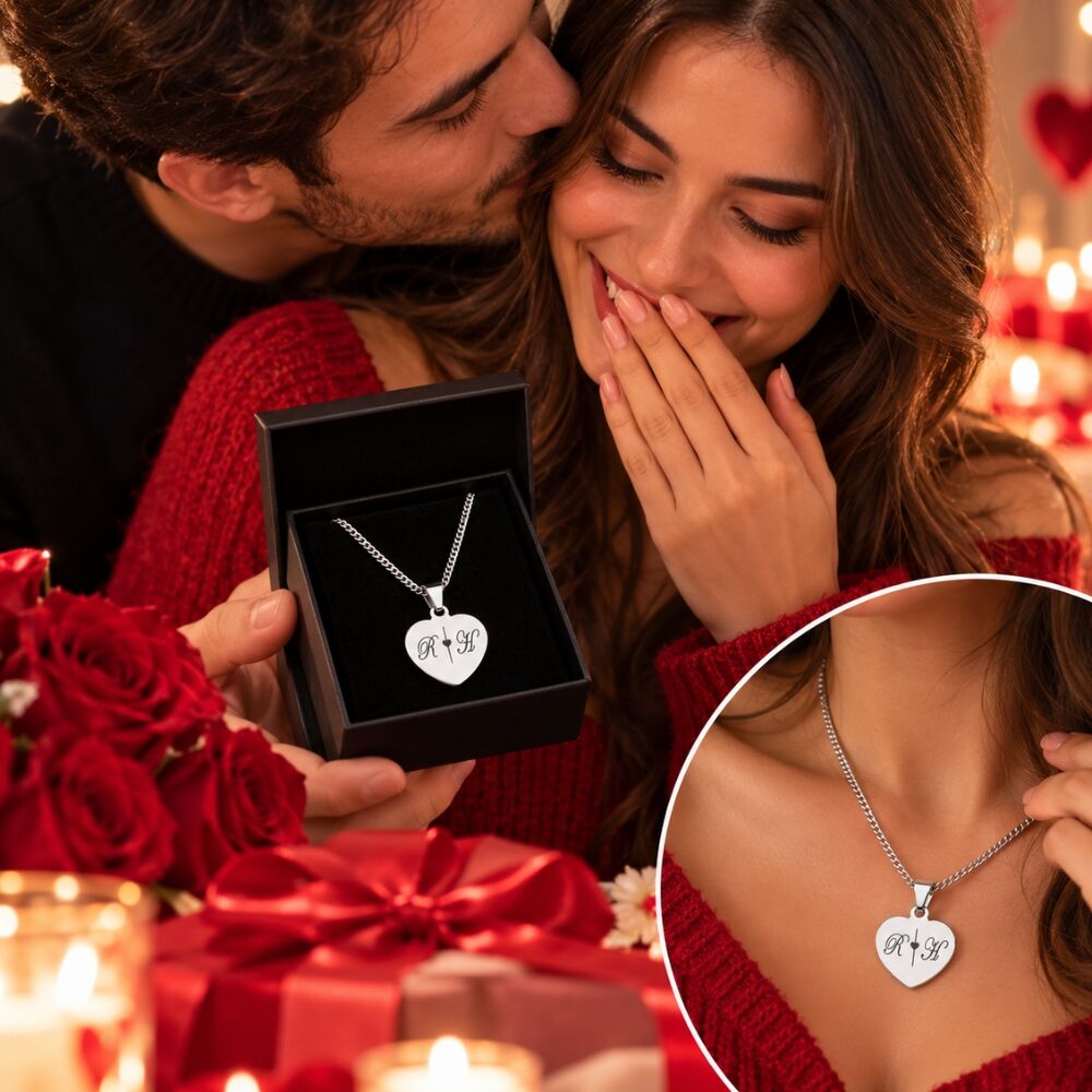 Ketting zilver met letter Dames zilveren initialen zilver kleur hartje
