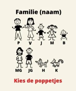 Graveren sleutelhanger Titanium met poppetjes, namen, datum en tekst