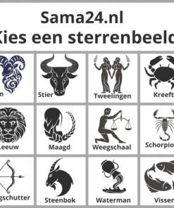 Heren ketting met sterrenbeeld Titanium hanger graveren leeuw stier en eigen initialen