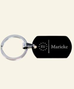 Sleutelhanger met naam Titanium zwart