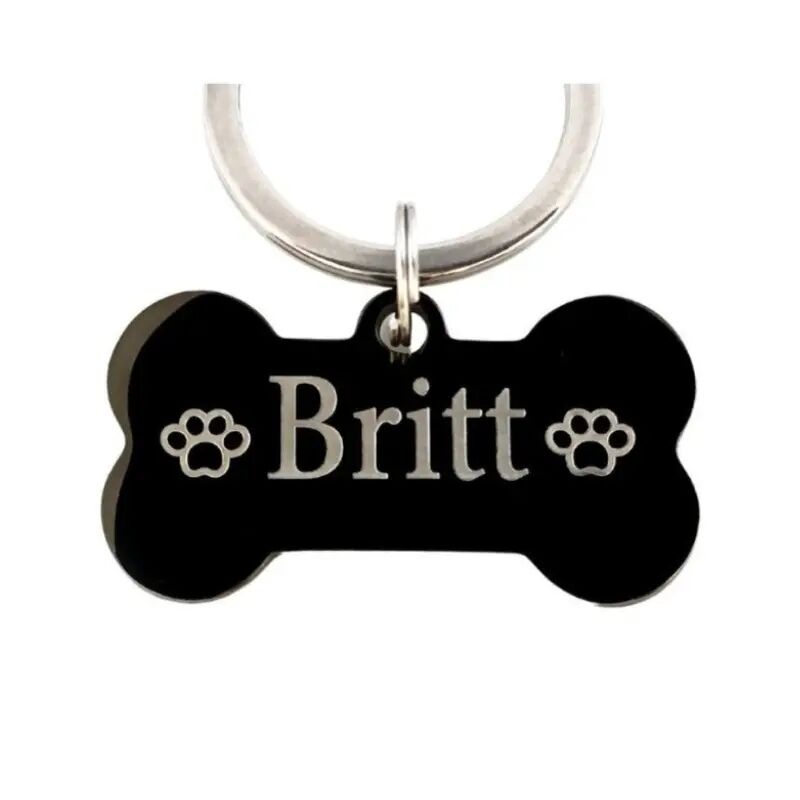 Hundemarke gravieren Robuste große Hundemarke kostenlos gravieren mit Name und Adresse Marke für großen Hund Farbe Schwarz