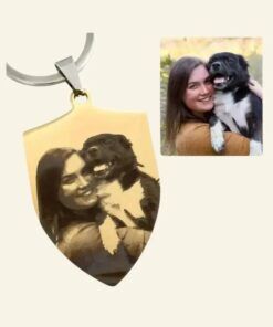 Sleutelhanger personaliseren Shield met foto graveren