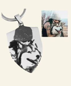 Sleutelhanger personaliseren Shield met foto graveren