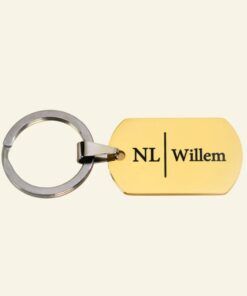 Sleutelhanger met naam Titanium goudkleurig