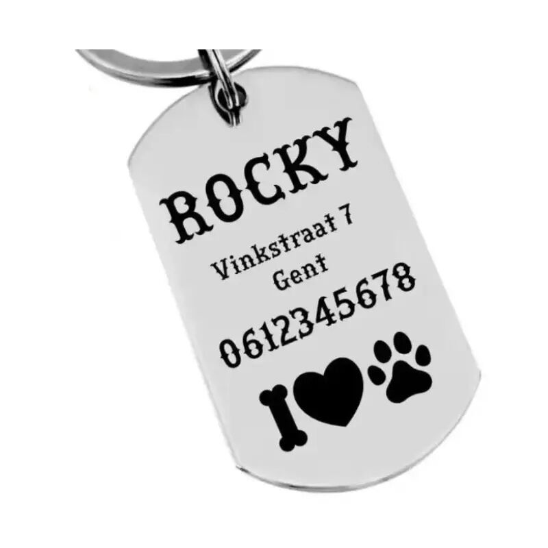 Hundemarke ID-Marke online bestellen Gravur mit Namen Gravur mit Name und Adresse silber