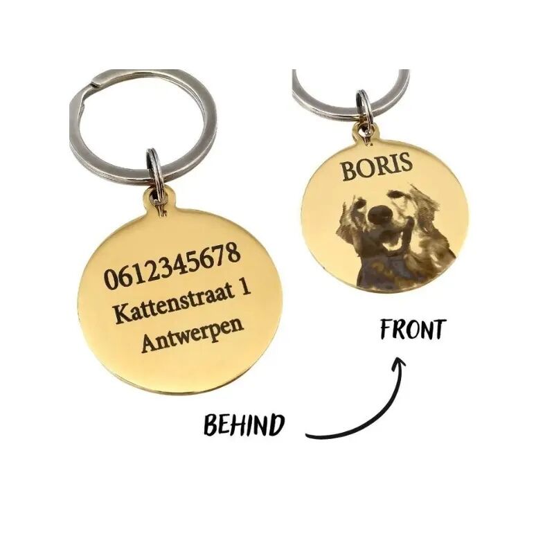 Dog Tag with Photo and Pet Name Dog Engraving