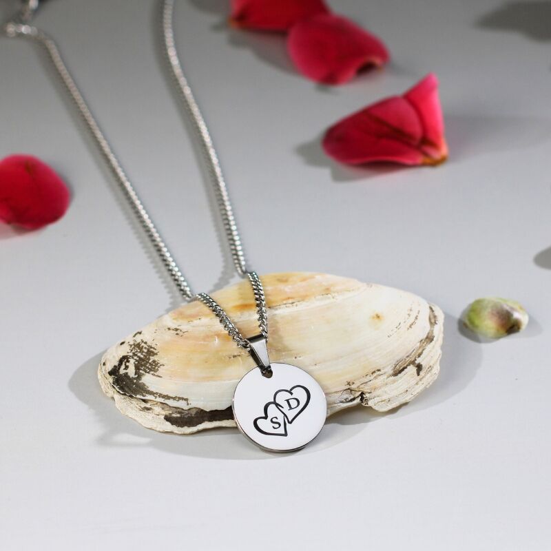Heart Necklace Silver Color