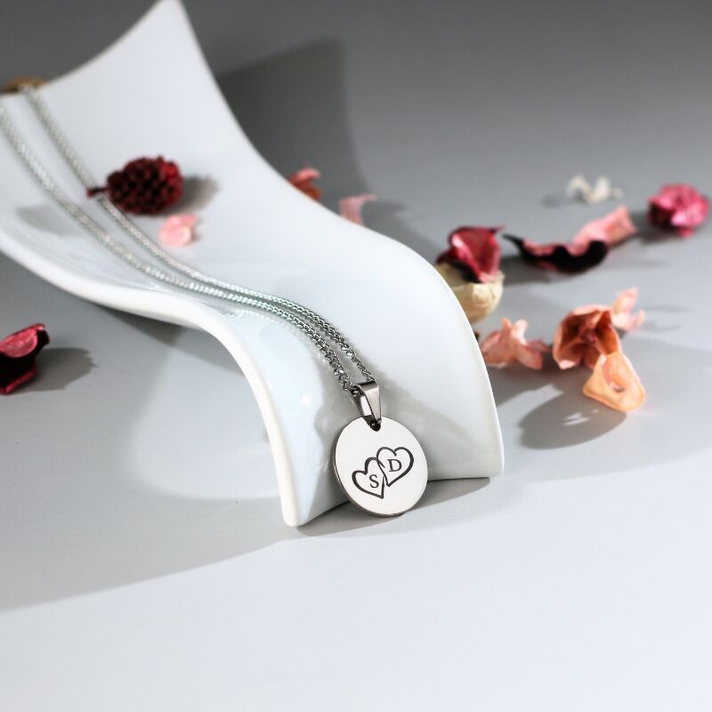 Heart Necklace Silver Color