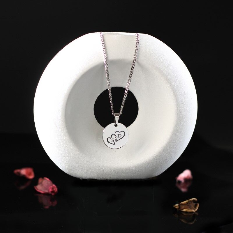 Heart Necklace Silver Color