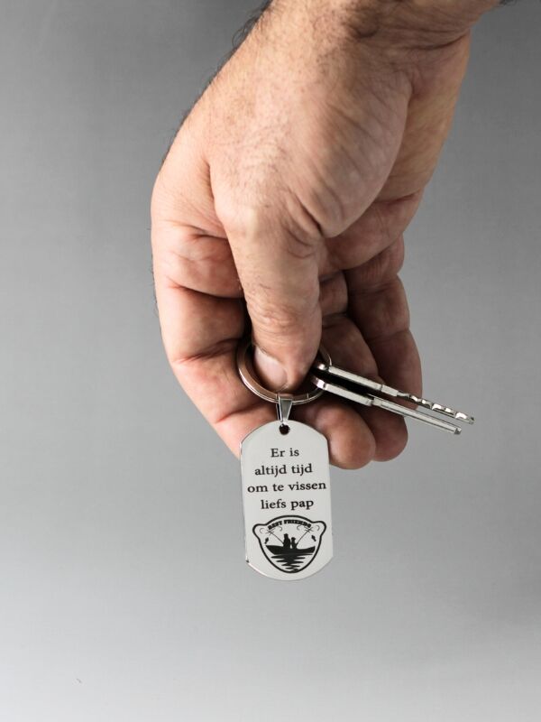 Sleutelhanger ontwerpen - Sleutelhanger ID TAG Titanium - Sleutelhanger laten graveren zilver