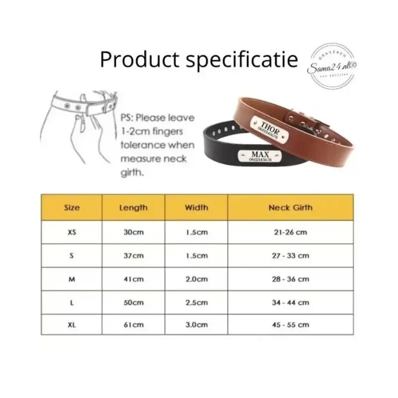 Dog Collar Size Brand Sama24.Nl