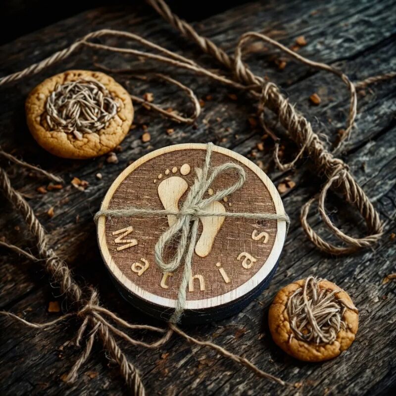 Onderzetter hout met naam