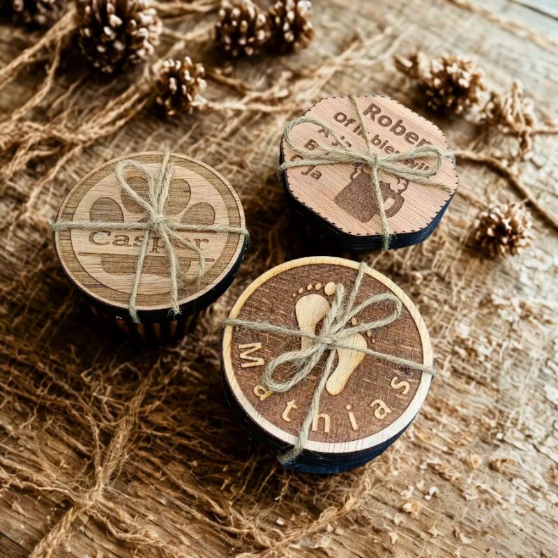 Onderzetter hout met naam
