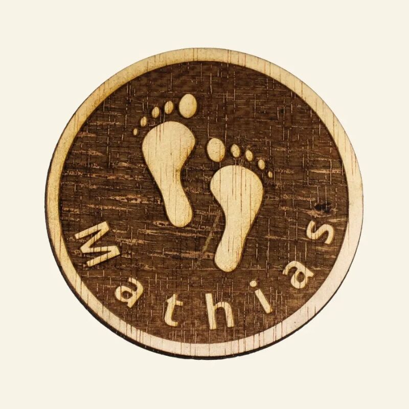 Onderzetter hout met naam