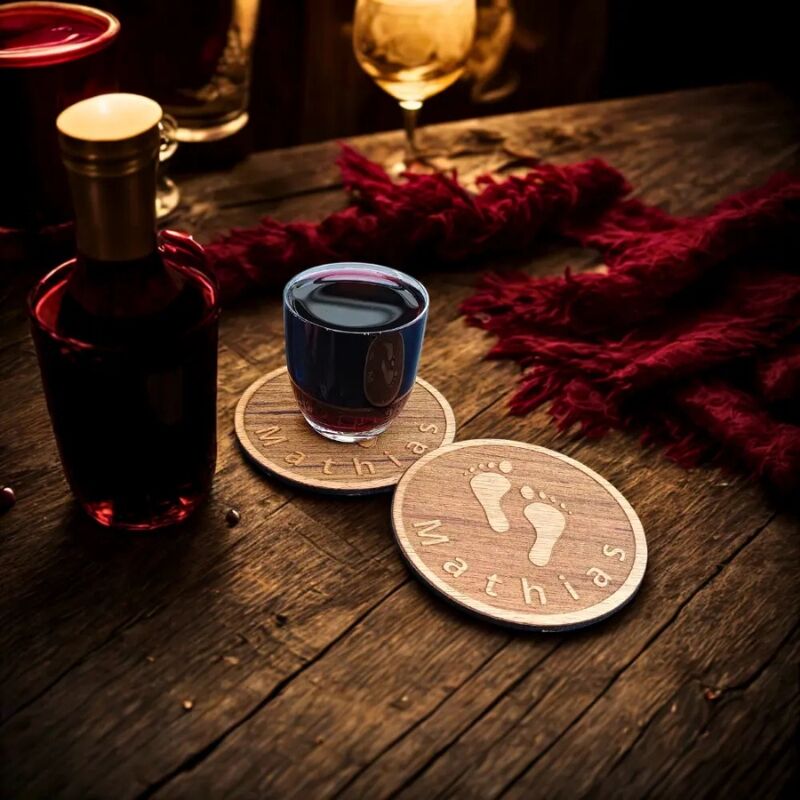 Onderzetter hout met naam