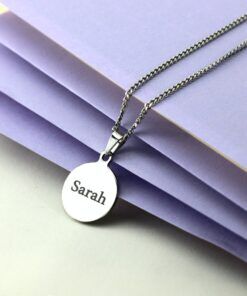 Ketting met naam zilver kleurig gegraveerd Zilveren hanger