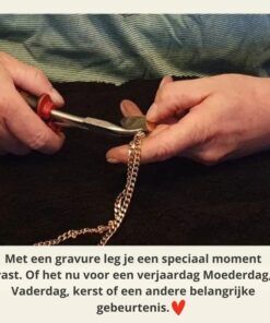 Foto ketting Fotoketting met hartje met graveerde foto zilver kleurig