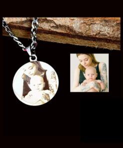 Ketting met foto graveren hanger zilver