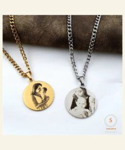 Ketting met foto graveren hanger zilver